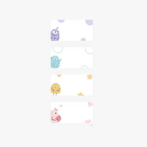 Etiketter till Niimbot med Monster-figurer på