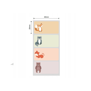 Etiketter med djur på i flera färger till niimbot